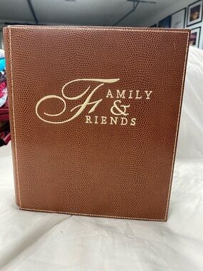 Family & Friends Brown Faux Leather Photo Album